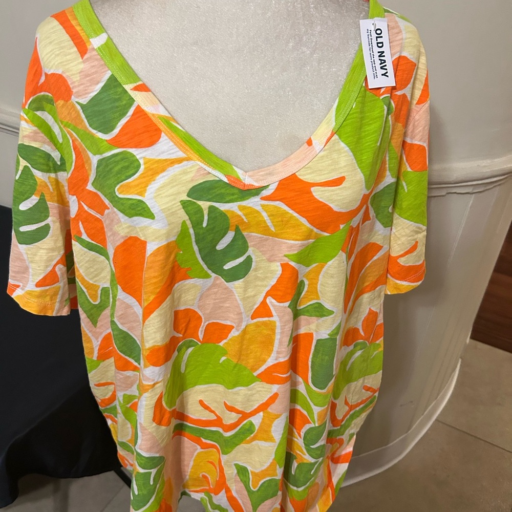 Old Navy Everywhere Slub Knit Short Sleeve V-Neck T Shirt/3X/NWT